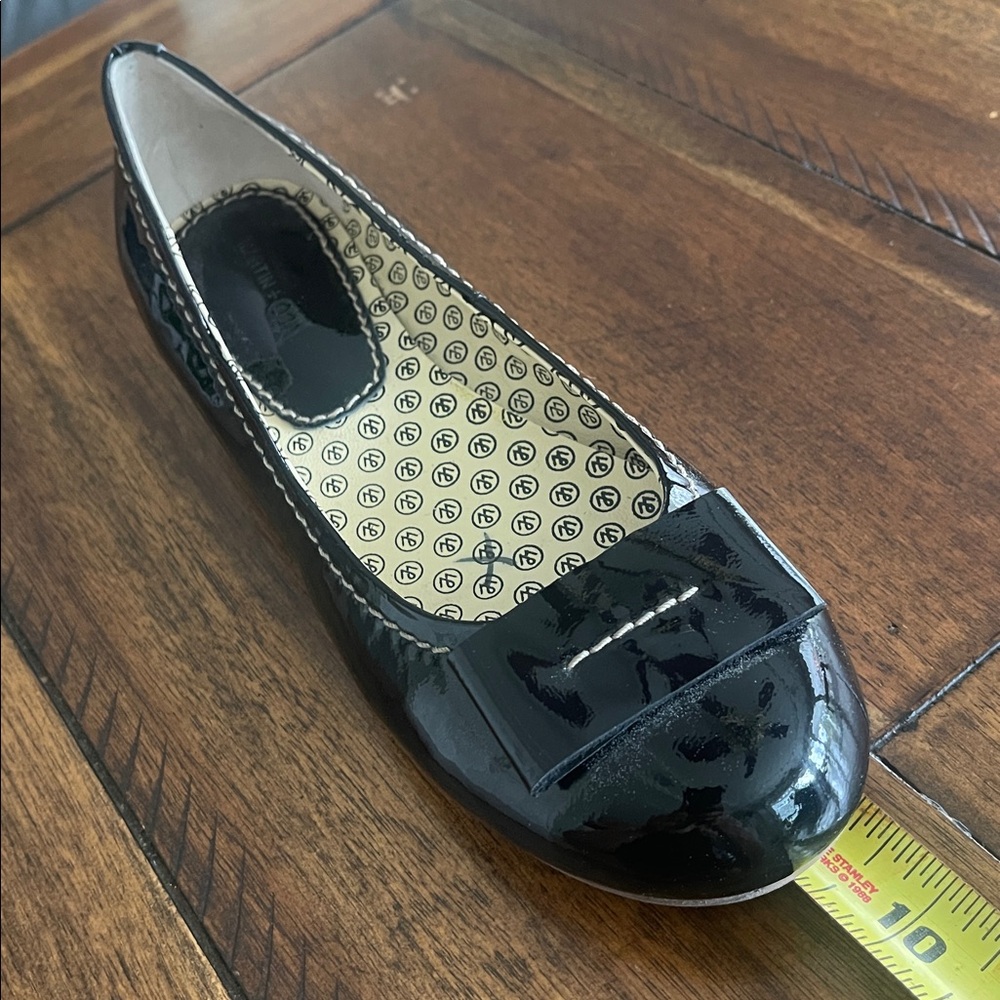 Martin + Osa black patent leather bow ballet flats size 7 - Picture 9 of 16